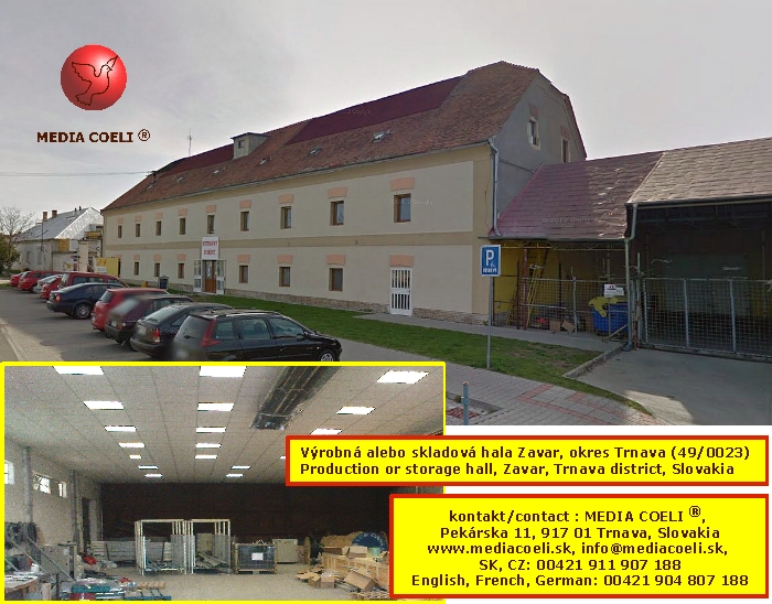 
	V�robn� alebo skladov� hala Zavar, okres Trnava (49/0023) &ndash; n�jom
